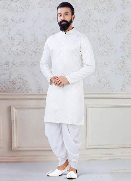 Cream Colour Designer New Exclusive Wear Fancy Kurta Pajama Mens Collection KS 1120